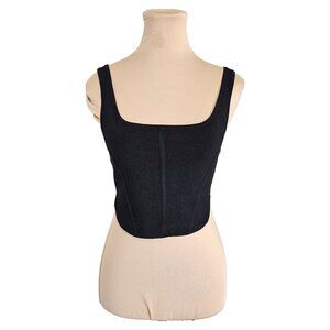 Babaton Aritzia Cropped Corset Shaped Black Top Sz M